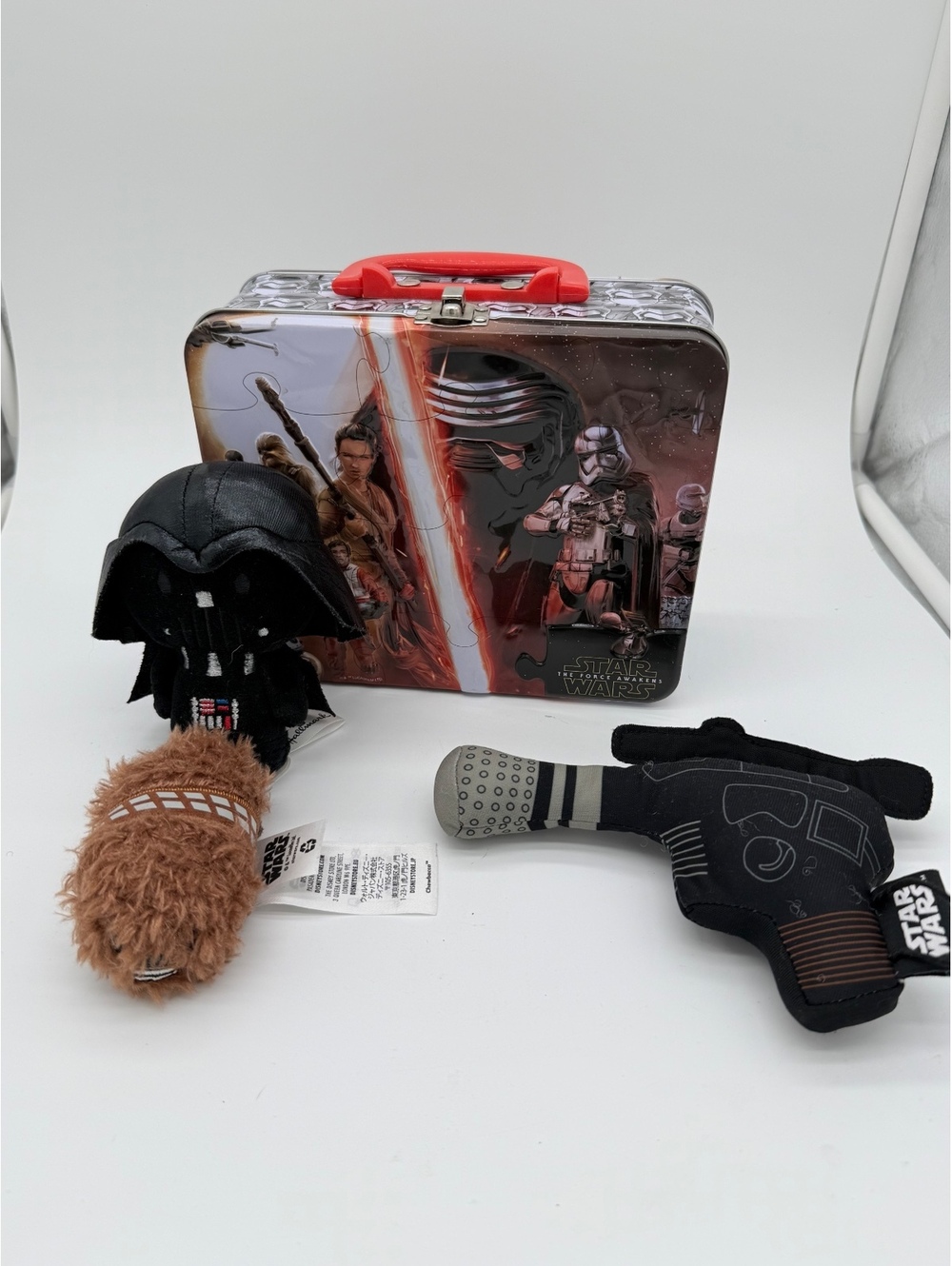 Star Wars Plush & Tin Lot Force Awakens Kylo Ren Lunch Box Darth Vader Chewbacca